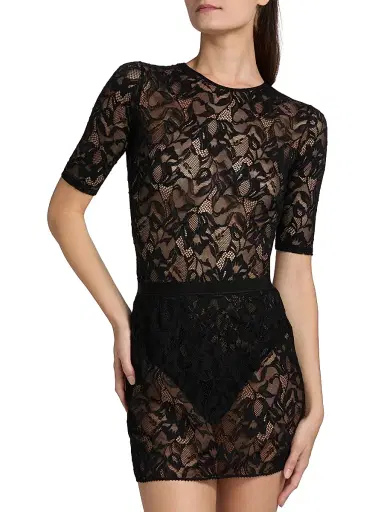 Kiki de Montparnasse Women's Sophie Stretch Lace Bodysuit - Black - Size Medium | Thumbnail 3