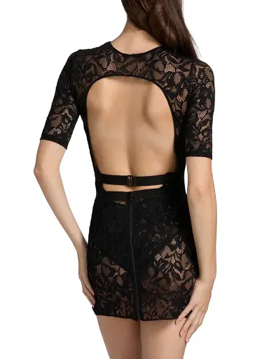 Kiki de Montparnasse Women's Sophie Stretch Lace Bodysuit - Black - Size Medium | Thumbnail 4