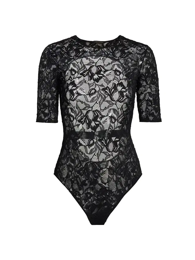 Women's Sophie Stretch Lace Bodysuit - Black