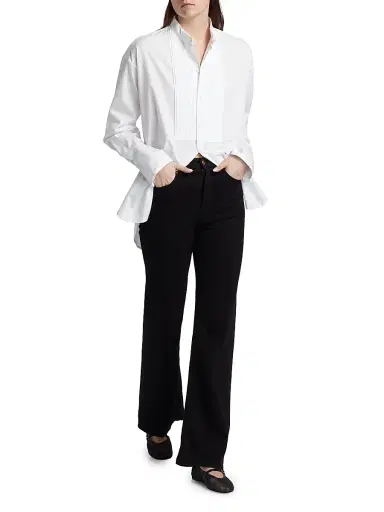 Jamie Haller Women's The Crease Relaxed-Flare Jeans - Black | Thumbnail 2