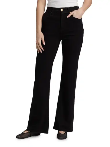 Jamie Haller Women's The Crease Relaxed-Flare Jeans - Black | Thumbnail 3