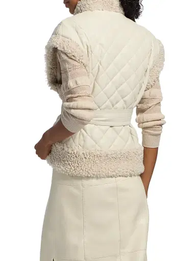 Marie Oliver Women's Beatrice Quilted Tie-Waist Vest - Polar | Thumbnail 5 Marie Oliver Women's Beatrice Quilted Tie-Waist Vest - Polar | Thumbnail 5