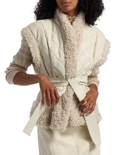 Marie Oliver Women's Beatrice Quilted Tie-Waist Vest - Polar | Thumbnail 6 Marie Oliver Women's Beatrice Quilted Tie-Waist Vest - Polar | Thumbnail 6
