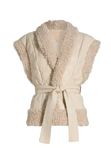 Marie Oliver Women's Beatrice Quilted Tie-Waist Vest - Polar | Thumbnail 1 Marie Oliver Women's Beatrice Quilted Tie-Waist Vest - Polar | Thumbnail 1