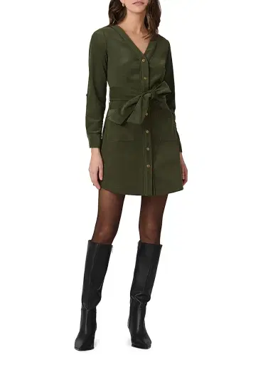 Shoshanna Women's Manon Cotton Corduroy Tie-Waist Shirtdress | Thumbnail 2