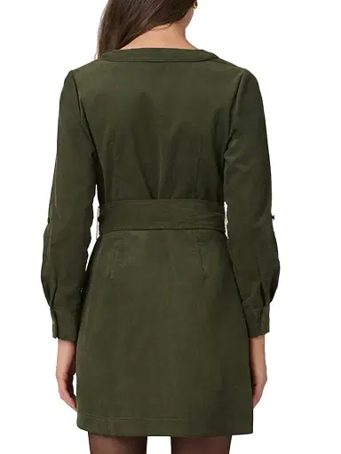 Shoshanna Women's Manon Cotton Corduroy Tie-Waist Shirtdress | Thumbnail 4