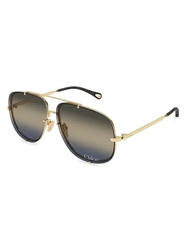 Women's Ivy 62MM Pilot Sunglasses - Gold Black