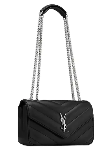 Saint Laurent Women's Loulou Small Shoulder Bag in Matelassé Lambskin - Noir | Thumbnail 4 Saint Laurent Women's Loulou Small Shoulder Bag in Matelassé Lambskin - Noir | Thumbnail 4