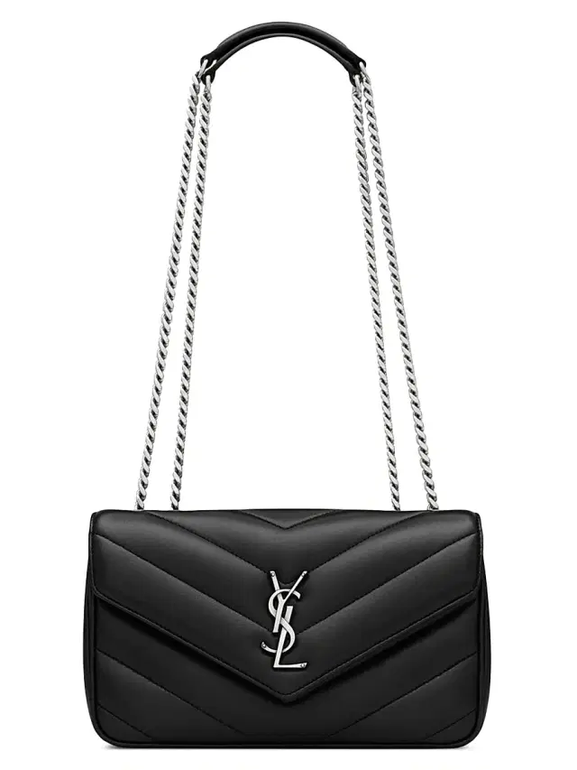 Saint Laurent Women's Loulou  Shoulder Bag in Matelassé Lambskin - Noir