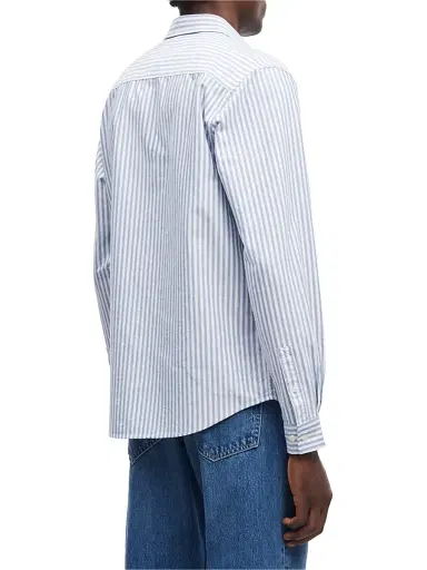 Samsoe Samsoe Men's Saryan Striped Cotton Button-Front Shirt - Oxford Wide Stripe | Thumbnail 4 Samsoe Samsoe Men's Saryan Striped Cotton Button-Front Shirt - Oxford Wide Stripe | Thumbnail 4