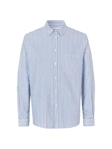 Samsoe Samsoe Men's Saryan Striped Cotton Button-Front Shirt - Oxford Wide Stripe | Thumbnail 1 Samsoe Samsoe Men's Saryan Striped Cotton Button-Front Shirt - Oxford Wide Stripe | Thumbnail 1