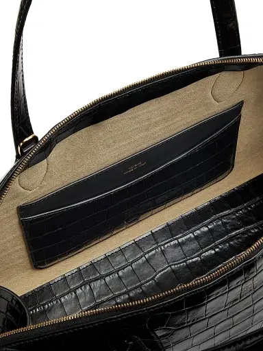 TOTEME Women's Medium Croco-Embossed Day Tote - Black | Thumbnail 5