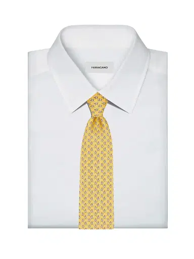 Ferragamo Men's Oreste Woven Silk Tie | Thumbnail 2