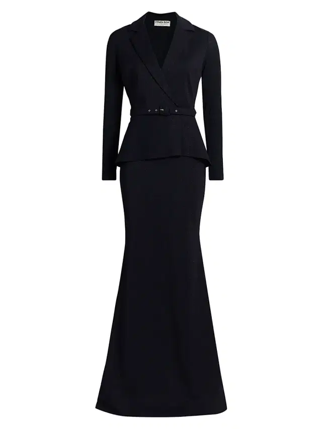 Chiara Boni La Petite Robe Women's Thadira Jersey V-Neck Gown - Midnight