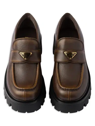 Prada Women's Leather Loafers - Brown | Thumbnail 2