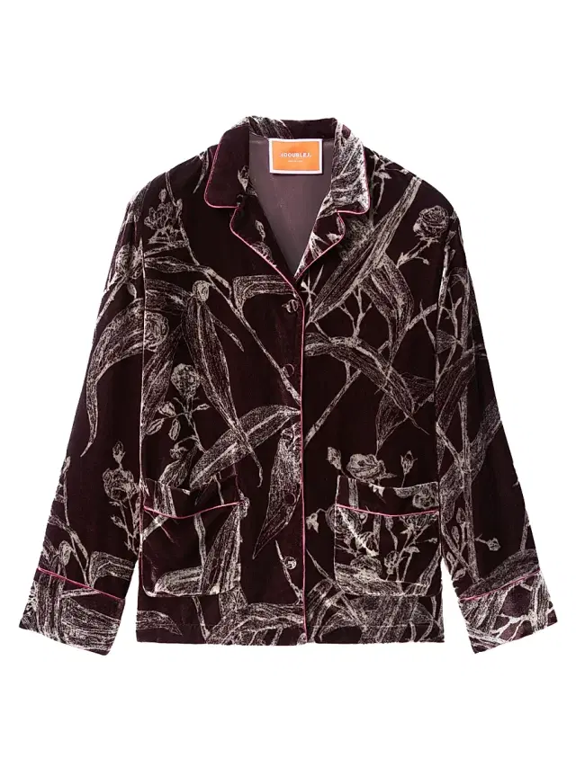 La DoubleJ Women's Pajama Shirt - Bamboo Burgundy