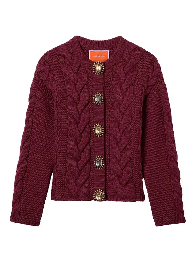 Women's Portrait Cardigan - Solid Burgundy