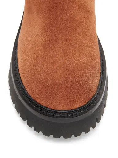 MOSCHINO Women's Tie Me 40MM Suede Ankle Boots - Rust - Size 8 | Thumbnail 5