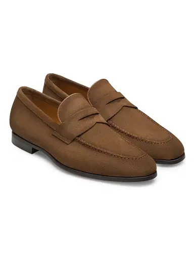 Magnanni Men's Diezma II Suede Penny Loafers - Castoro Suede - Size 12 | Thumbnail 6