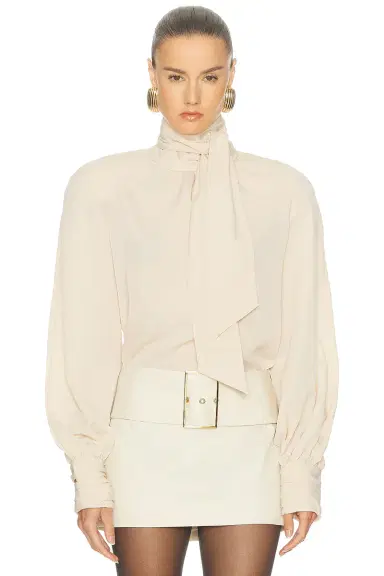 Rowen Rose Tie Neck Blouse | Thumbnail 1