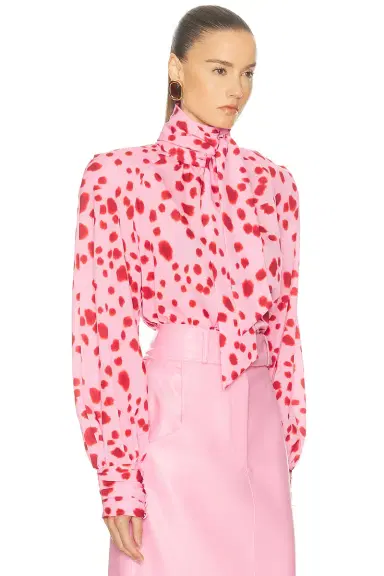 Rowen Rose Tie Neck Blouse | Thumbnail 2