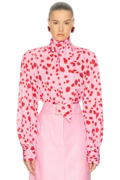 Rowen Rose Tie Neck Blouse | Thumbnail 1