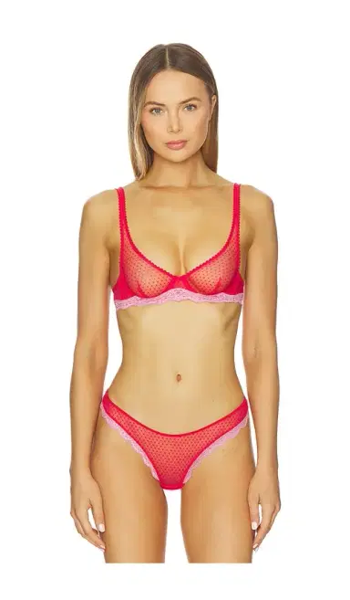 Free People x Intimately Midweek Underwire Bra In Pink & Red Combo | Thumbnail 1