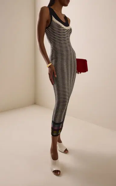 Christopher John Rogers Wave Knit Cotton Maxi Dress | Thumbnail 8