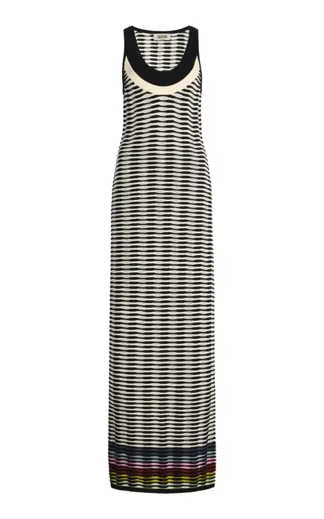 Wave Knit Cotton Maxi Dress