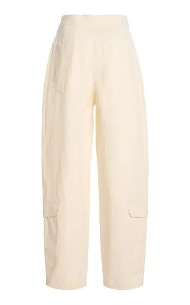 Christopher John Rogers Cotton Cargo Pants - Off-White | Thumbnail 3