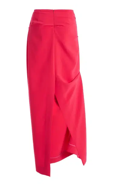 Christopher John Rogers Draped Crepe Maxi Skirt | Thumbnail 3