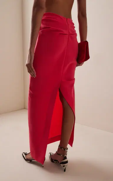 Christopher John Rogers Draped Crepe Maxi Skirt | Thumbnail 10