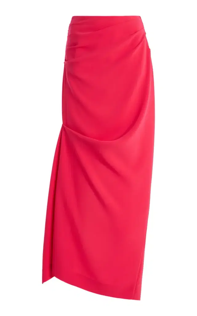 Draped Crepe Maxi Skirt