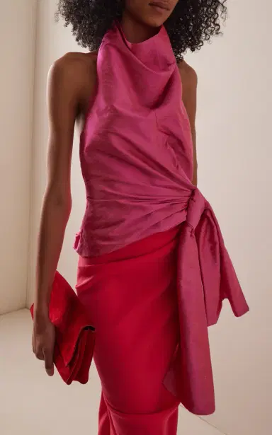 Christopher John Rogers Silk Sarong Top | Thumbnail 8 Christopher John Rogers Silk Sarong Top | Thumbnail 8