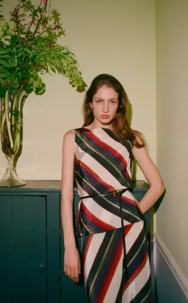 Christopher John Rogers Morris Striped Sheer Top | Thumbnail 6 Christopher John Rogers Morris Striped Sheer Top | Thumbnail 6