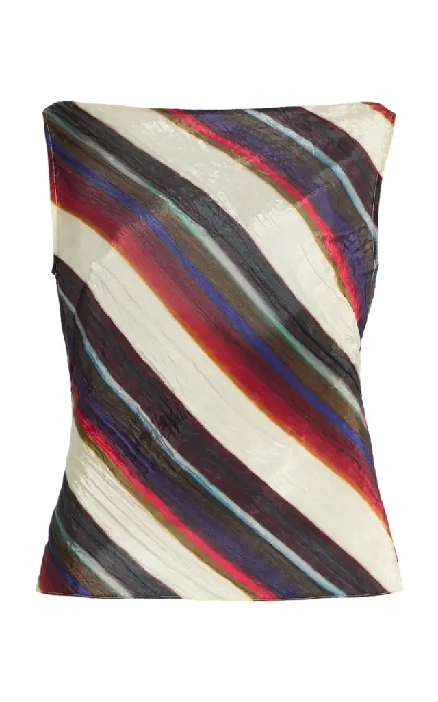 Christopher John Rogers Morris Striped Sheer Top