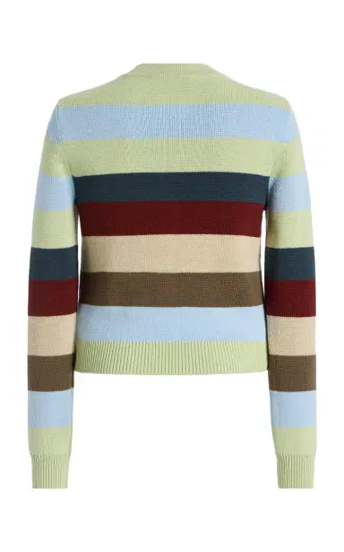 Christopher John Rogers Striped Cotton Cardigan | Thumbnail 2