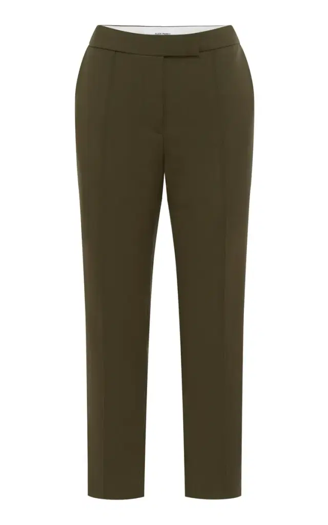 Cropped Virgin-Wool Straight-Leg Pants - Olive Cropped Virgin-Wool Straight-Leg Pants - Olive