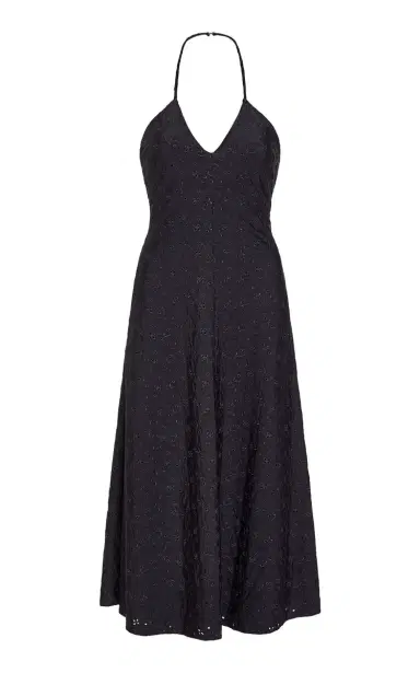Markarian Sylvette Eyelet Jersey Midi Halter Dress | Thumbnail 1