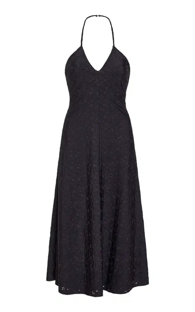 Sylvette Eyelet Jersey Midi Halter Dress Sylvette Eyelet Jersey Midi Halter Dress