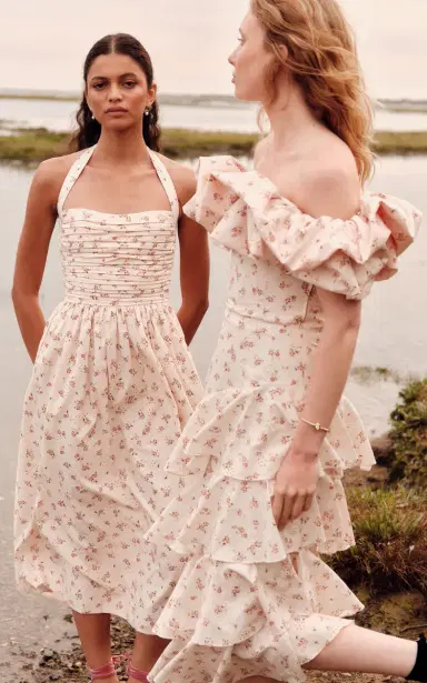 Markarian Leia Ruched Cotton Eyelet Midi Halter Dress | Thumbnail 4