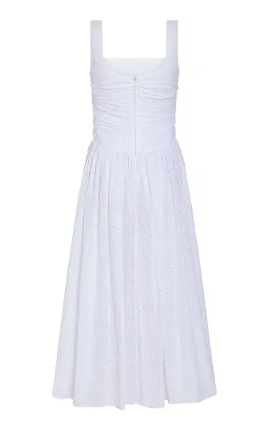 Markarian Maeve Ruched Cotton Eyelet Midi Dress | Thumbnail 3
