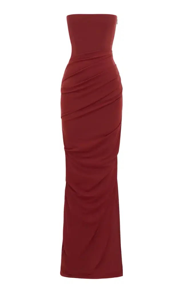 Strapless Stretch-Mesh Maxi Dress