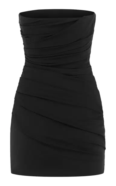 Alex Perry Strapless Stretch-Mesh Mini Dress - Black | Thumbnail 5