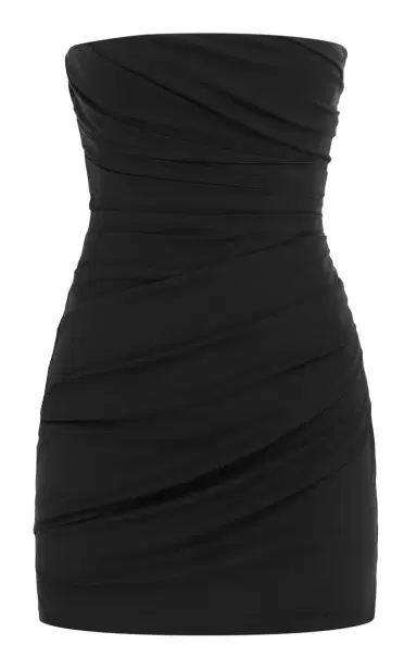 Alex Perry Strapless Stretch-Mesh Mini Dress - Black | Thumbnail 1
