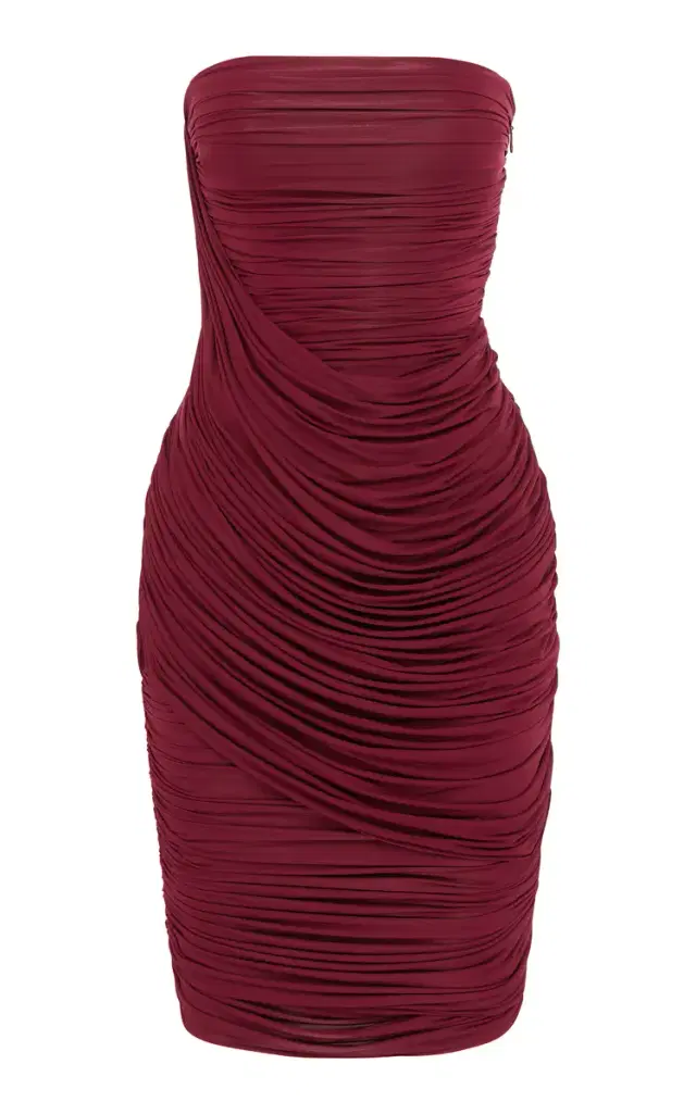 Alex Perry Strapless Draped Knee-Length Dress