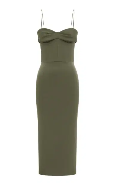 Alex Perry Draped Satin-Crepe Midi Dress | Thumbnail 8