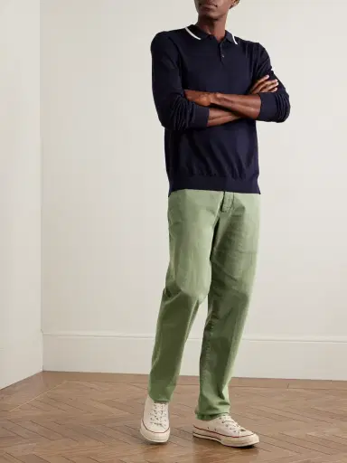 Orlebar Brown Fallon Slim-Fit Straight-Leg Organic Cotton-Blend Twill Trousers - Men | Thumbnail 2