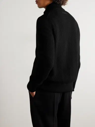 Zegna Suede-Trimmed Textured-Cashmere Jacket - Men | Thumbnail 4