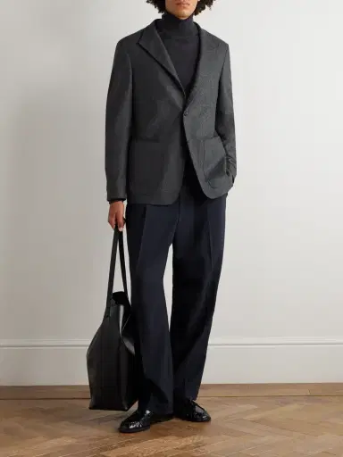 Zegna Il Conte Leather-Trimmed Oasi Cashmere Overshirt - Men | Thumbnail 2